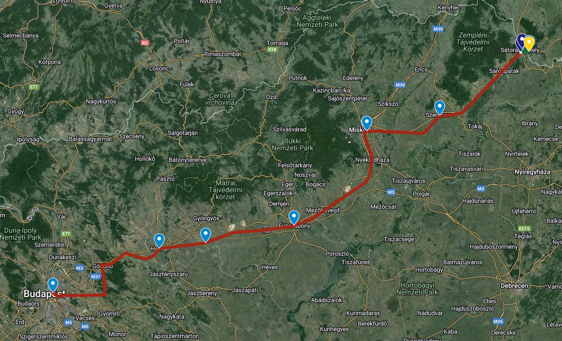 rakoczi zarandokvonat terkep