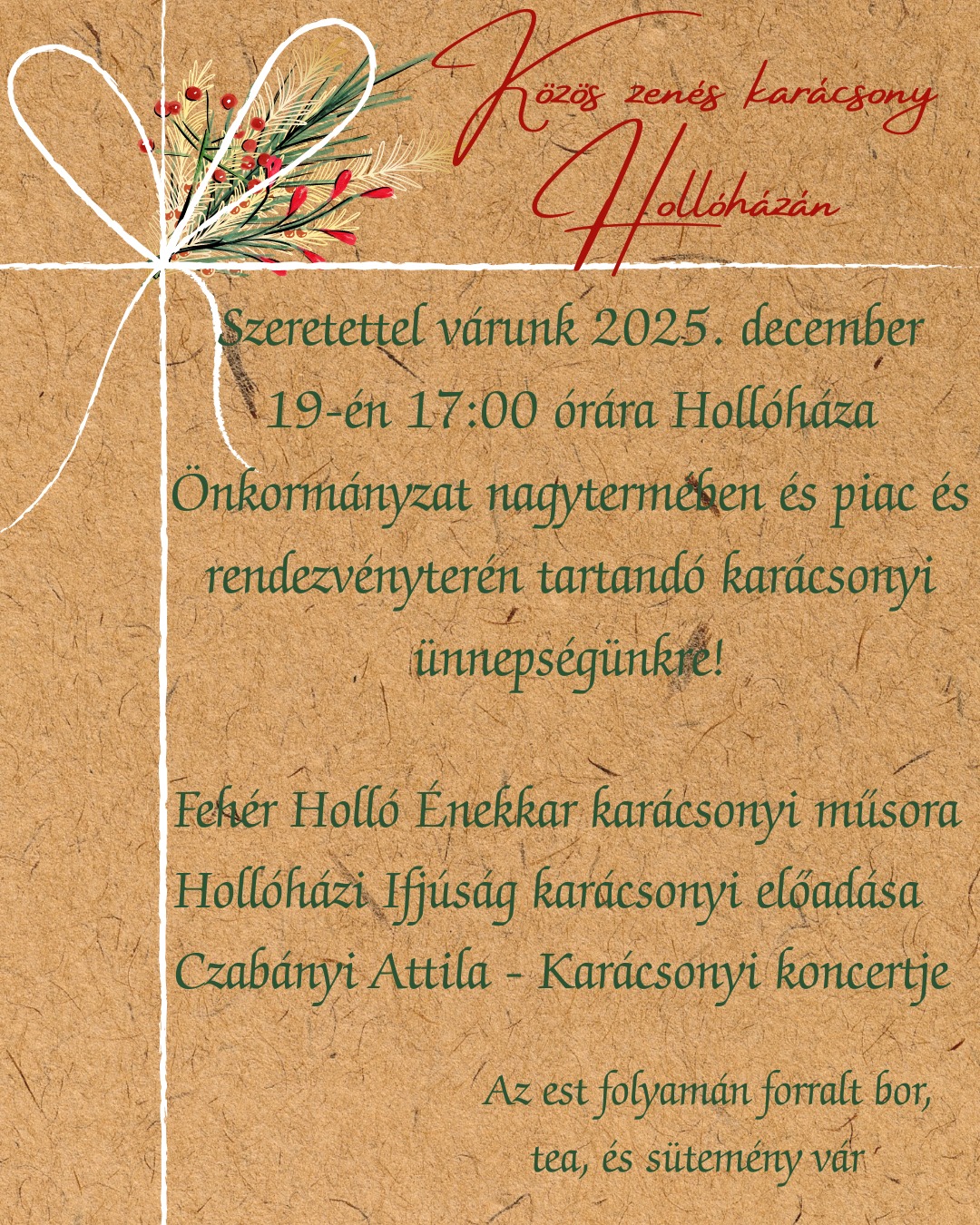 hollohaza zenes karacsony plakat