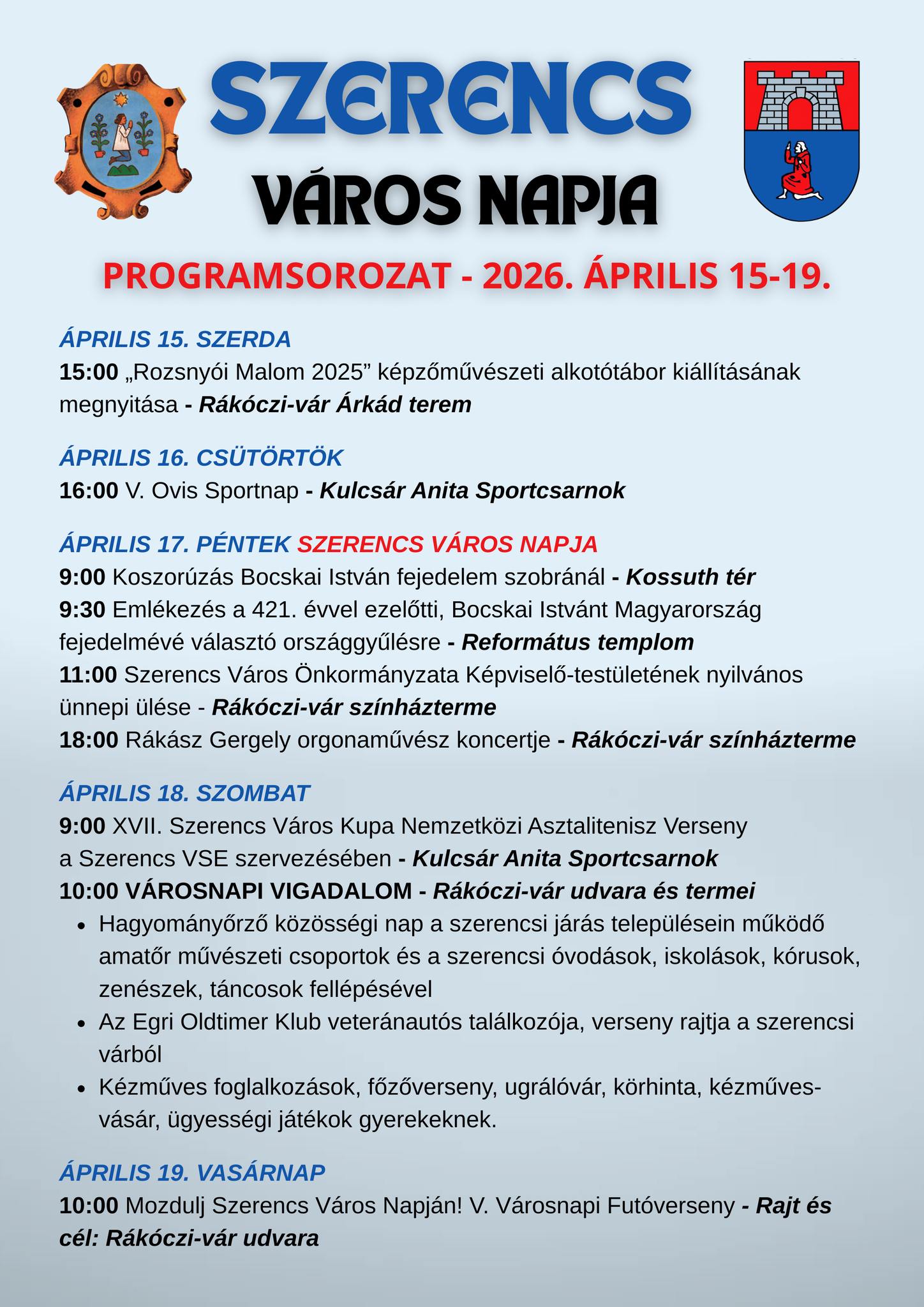 szerencs varos napja plakat